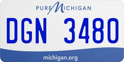 MI license plate DGN3480