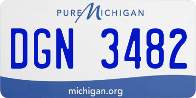 MI license plate DGN3482