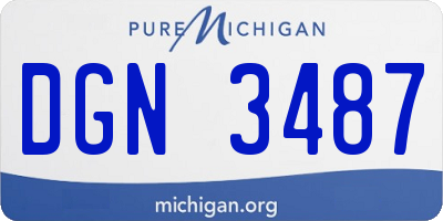 MI license plate DGN3487