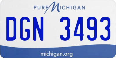 MI license plate DGN3493