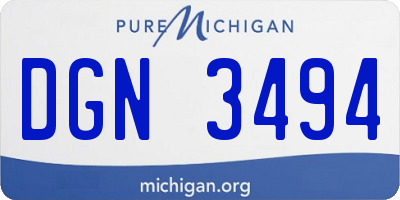 MI license plate DGN3494