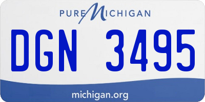 MI license plate DGN3495