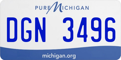 MI license plate DGN3496