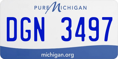 MI license plate DGN3497
