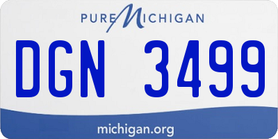 MI license plate DGN3499