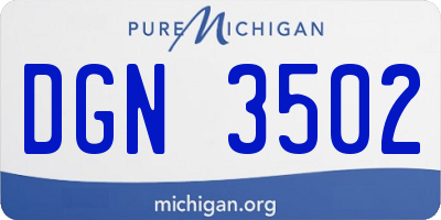 MI license plate DGN3502