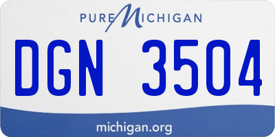 MI license plate DGN3504