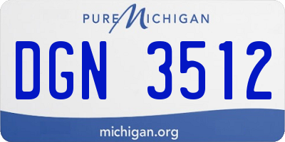 MI license plate DGN3512