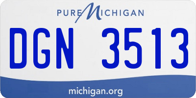 MI license plate DGN3513
