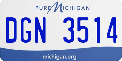 MI license plate DGN3514