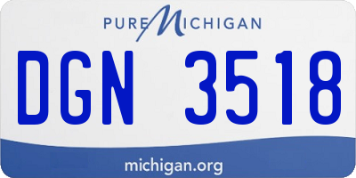 MI license plate DGN3518