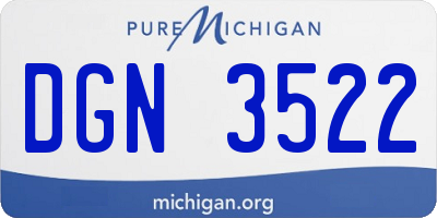 MI license plate DGN3522