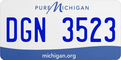 MI license plate DGN3523