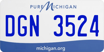 MI license plate DGN3524