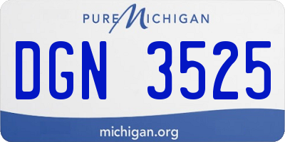 MI license plate DGN3525