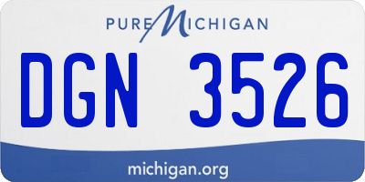 MI license plate DGN3526