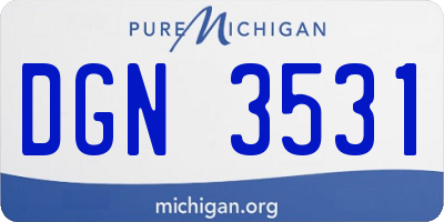 MI license plate DGN3531