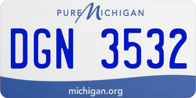 MI license plate DGN3532