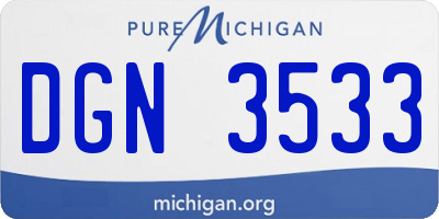 MI license plate DGN3533