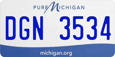 MI license plate DGN3534