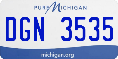 MI license plate DGN3535