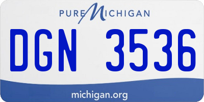 MI license plate DGN3536
