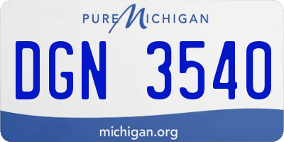 MI license plate DGN3540