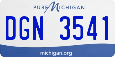 MI license plate DGN3541