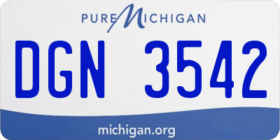 MI license plate DGN3542