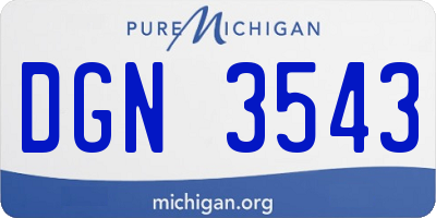 MI license plate DGN3543