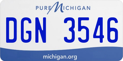 MI license plate DGN3546