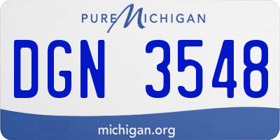 MI license plate DGN3548