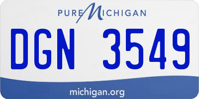 MI license plate DGN3549