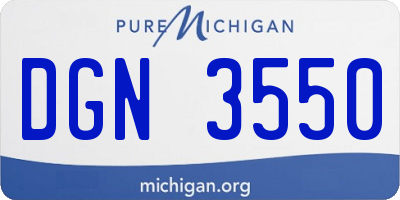 MI license plate DGN3550