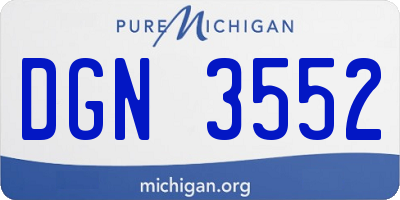 MI license plate DGN3552