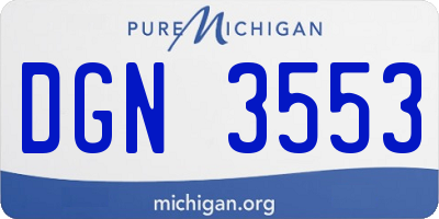 MI license plate DGN3553