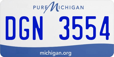 MI license plate DGN3554