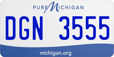 MI license plate DGN3555