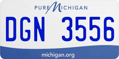 MI license plate DGN3556
