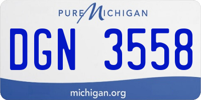 MI license plate DGN3558