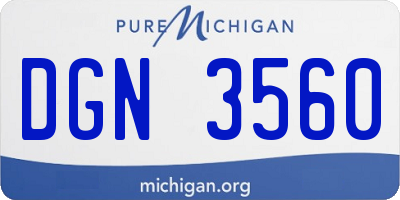 MI license plate DGN3560