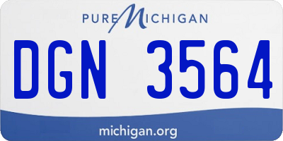 MI license plate DGN3564