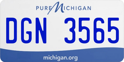 MI license plate DGN3565