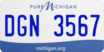 MI license plate DGN3567