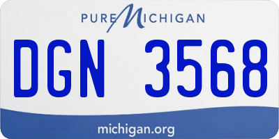 MI license plate DGN3568