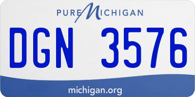 MI license plate DGN3576