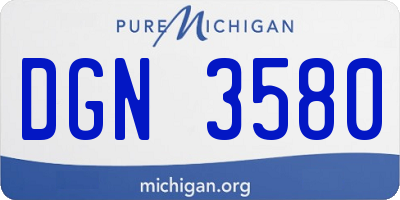 MI license plate DGN3580