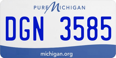 MI license plate DGN3585