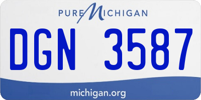 MI license plate DGN3587