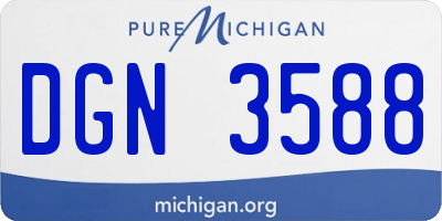 MI license plate DGN3588